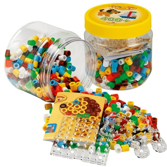 Hama - Maxi 400 Beads & Pegboardsin Tub - - Yellow