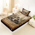 thumbnail image 4 of Castle Fairy Jungle Bear Twin Sheets 3pcs for Teens,Western Vintage Cow Print Bedding,Brown Black Cream,1 Fitted Sheet, 1 Flat Sheet and 1 Pillowcase, 4 of 6