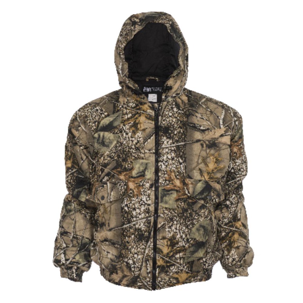 Insulated Hooded Hunting Jacket, Burly Camo Tan, L