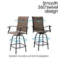 MF Studio Outdoor Swivel Bar Stool Set of 2 Patio Bar Chair Padded