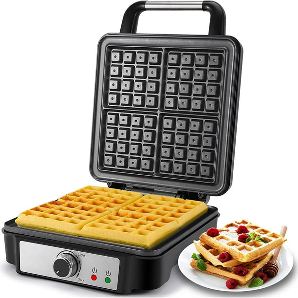 Title MONXOOK Belgian Waffle Maker, 4Slice NonStick Square Waffle