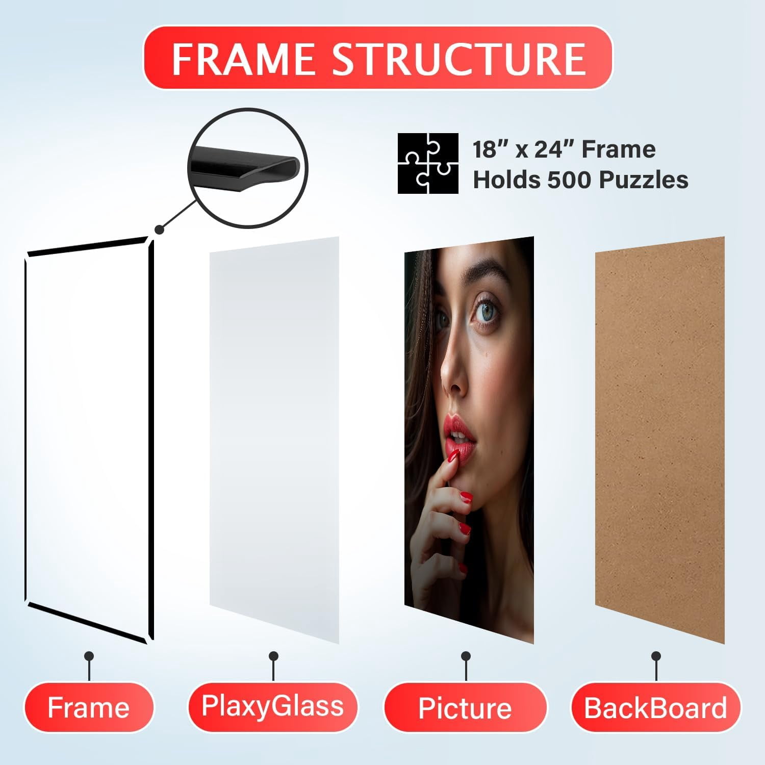 Plexon Stylish Poster Frame, 18'' x 24'', Black