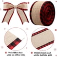 thumbnail image 3 of 2 Rolls Christmas Buffalo Plaid Wired Edge Ribbons Christmas Tree Burlap Fabric Craft Ribbon Wrapping Ribbon with Checkered Edge, 6Yards/Roll, 3 of 6