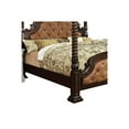 thumbnail image 3 of Benjara Queen Size Canopy Bed with Spiral Canopies, Brown, 3 of 5