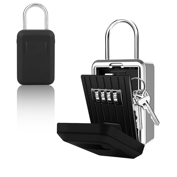 Caja de bloqueo de llaves Jadeshay con Contraseña 4 dígitos color Plata + Negro