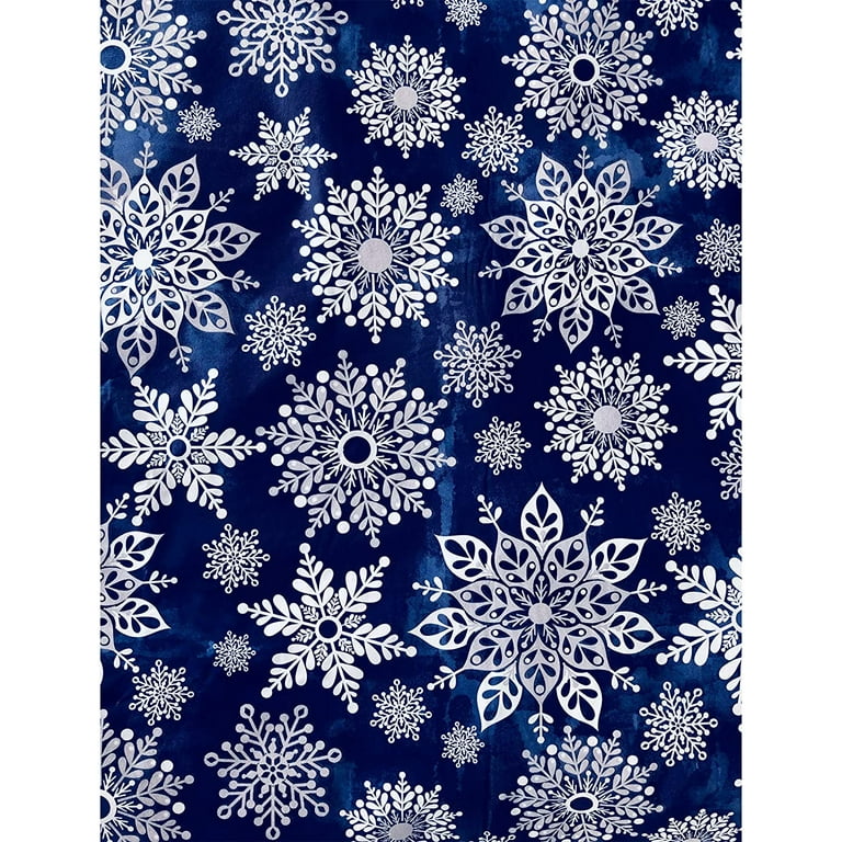 Classic Blue Winter Snowflake Christmas Tablecloth - Blue and White Winter  Holiday Snowflake Print Xmas Easy Care Table Cloth Decoration Table Cover,  60 x 84 (6-8 Seats)，Oblong/Rectangle 