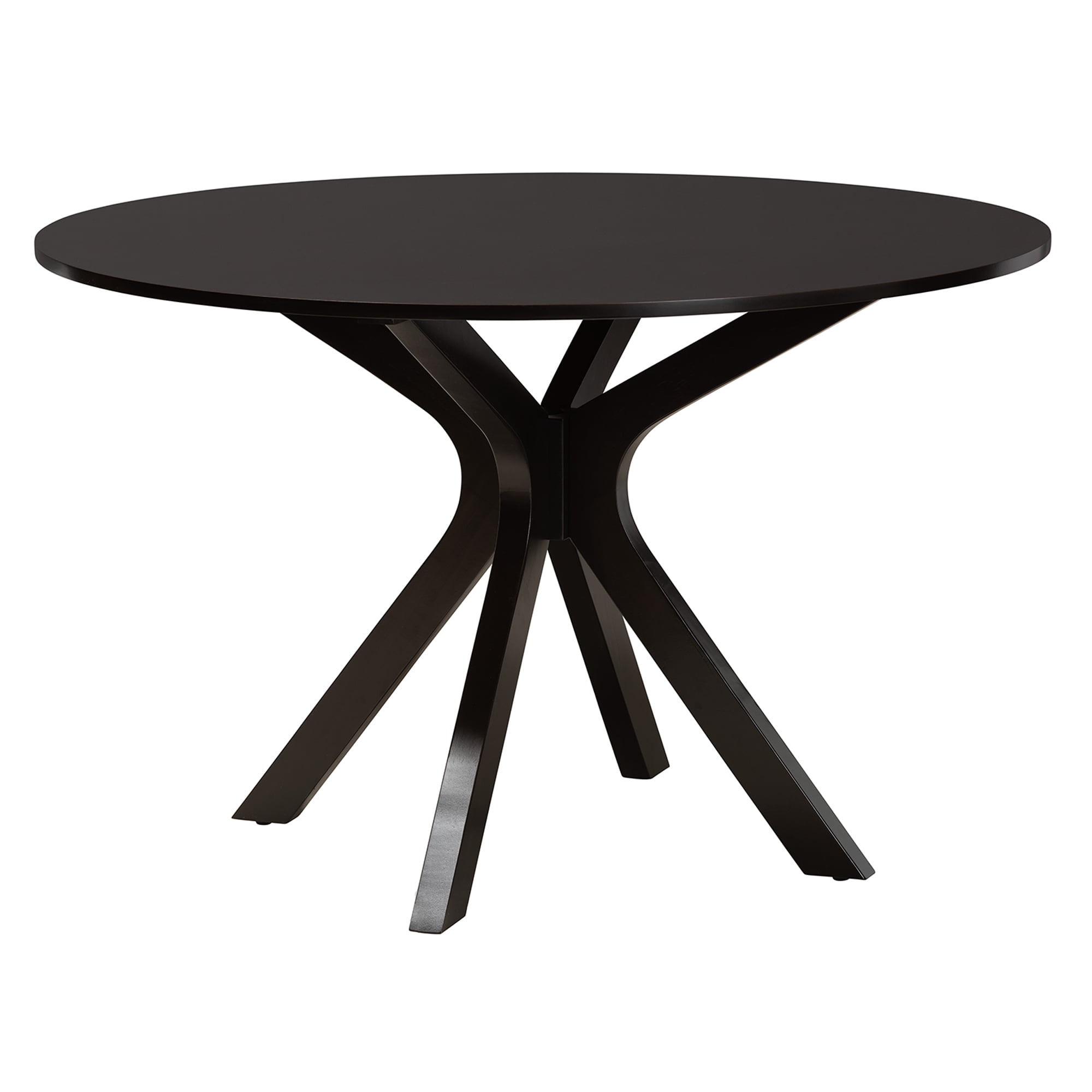 Baxton Studio Jana 7 Piece Modern MDF and Rubberwood Dining Table Set Gray/Espresso Brown