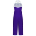 thumbnail image 2 of Haitryli Girl's Wide Leg Pants Dancing Gowns Sleeveless Bodysuit Unitards Latin Jazz Dance Performance Costume Purple 16, 2 of 5