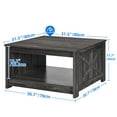 thumbnail image 6 of Dexturs Square Coffee Table, Farmhouse Coffee Table with Half Open Storage Compartment, Rustic Gray, 6 of 8