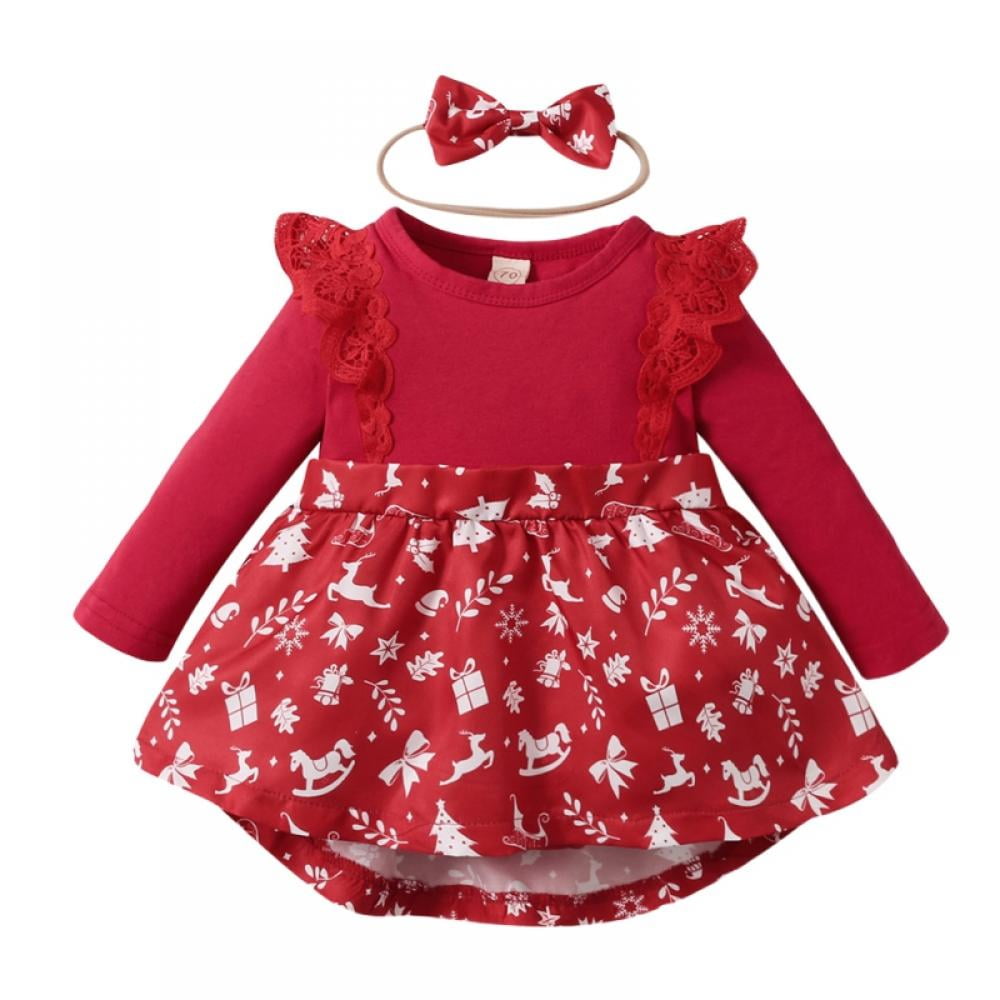 Christmas Dress Toddler Baby Girl Long Sleeve Ruffle Princess Tutu ...
