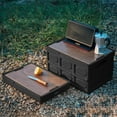 thumbnail image 2 of Chmadoxn Folding Storage Box, Multifunctional Storage Case Outdoor Camping Organizer Car Food Storage Box Home Clothes Storage Bag Large Thicken Removable Portable Storage Box with Wooden Panel, 2 of 6