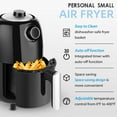 thumbnail image 4 of 1.2L Mini Air Fryer, Compact Air Fryer with Dual Knob Control, Non-Stick, Recipe Book, 50pcs Parchment Paper Liners(Black), 4 of 8
