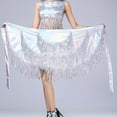 thumbnail image 2 of Daznico Belly Dance Fringe Scarf Skirt with Sequins and Metallic for Performance and Practice,Mardi Gras Clothing,One Size, 2 of 4