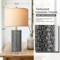 thumbnail image 3 of Modern Ceramic Table Lamp Set of 2, Table Lamps for Living Room, Rustic Farmhouse Bedside Lamps Nightstand lamp for Bedroom, Desk Lamp for End Table Home Decor Black, 3 of 9