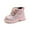 Pink, variant on LYHaoo Girls Lace Up Mid Calf Boots Girls Boots For Toddlers Cozy And Stylish Warm Knit Ankle Booties For Autumn And Winter Versatile And Easy To Wear For Little Girls Sizes 6.5 Beige(12-18 Months)