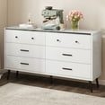 thumbnail image 6 of Uforic 6-Drawer Double Wood Dresser Storage Cabinet, Chest of Drawers for , White, 6 of 8