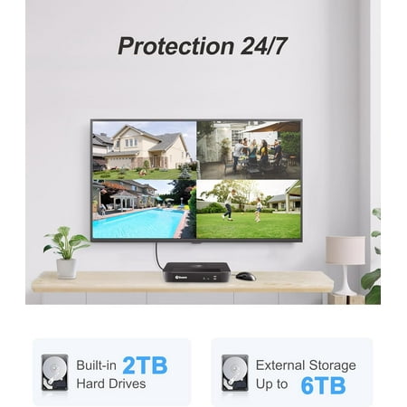 Swann - Pro Enforcer 8-Channel, 8-Dome Camera Indoor/Outdoor PoE Wired 4K UHD 2TB HDD NVR Security Surveillance System - White