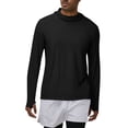 thumbnail image 2 of KIHOUT Men's UPF 50+ Hooded Sun Protection Long Sleeve Shirt with Thumb Hole Cuffs Quick Dry Breathable Stretch Mesh Fabric for Running Gym Fishing Hiking Outdoor Casual Athletic Top, 2 of 9