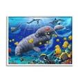 thumbnail image 4 of Stupell Industries Manatees & Fish Swimming Coastal Painting White Framed Art Print Wall Art, 4 of 5