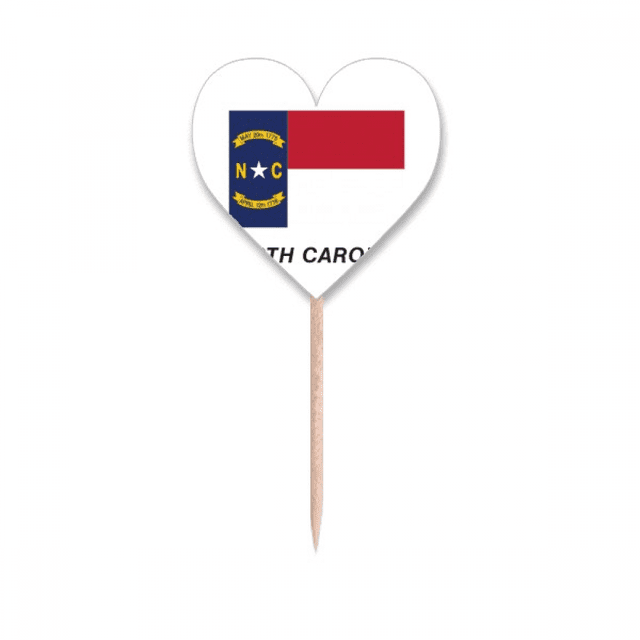 American State Flag Outline North Toothpick Flags Heart Lable Cupcake Picks