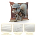 thumbnail image 4 of Orinice Squirrel Graphic Decorative Throw Pillow Cover for Home Couch Living Room Bed Sofa - Short Plush Pillowcase 1PC 24x24in, 4 of 5