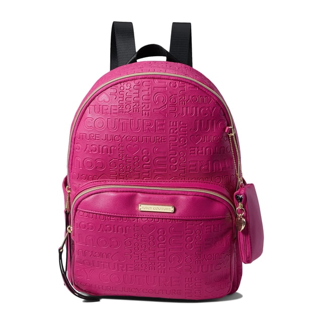 Juicy Couture Word Play Backpack Debossed Raspberry Tart L Juicy Couture Juicy Couture