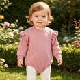 thumbnail image 5 of Baby Bodysuits Unisex Bodysuit Boys Girls Clothes Baby Girls Climbing Clothes Baby Long Sleeve Letter Triangle Romper Longs Set 6-12 Months, 5 of 6