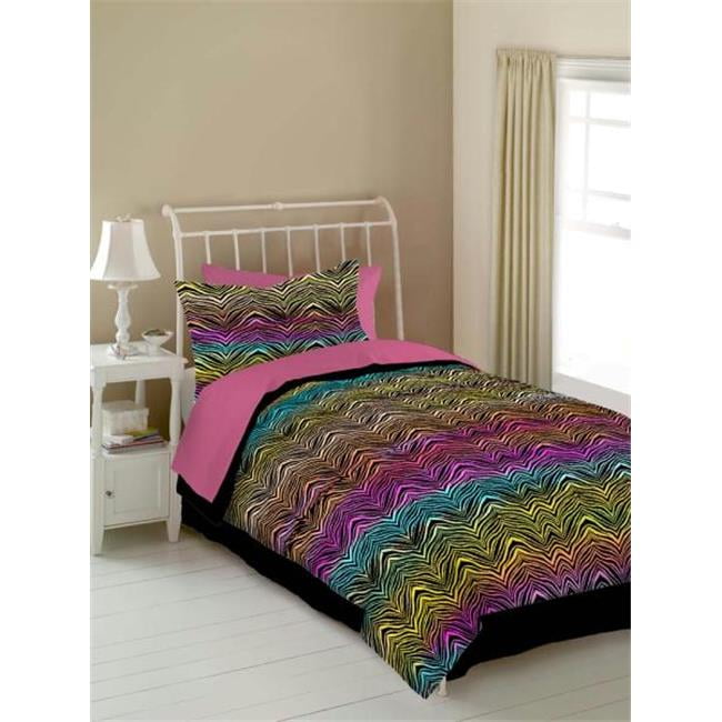 Rainbow Zebra 736425457579 Comforter Set