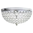 thumbnail image 6 of Elegant Designs Elipse Crystal 13" Modern Metal 2 Light Bowl Shaped Ceiling Flush Mount Fixture, Chrome, 6 of 10