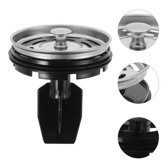 LEORX Durable Plastic Garbage Disposal Stopper Black Sink Plug for Kitchen Drain