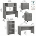 thumbnail image 2 of Echo Bow Front Desk and Credenza Office Set in Modern Gray - Engineered Wood, 2 of 10