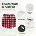 thumbnail image 5 of Running Shorts for Women, red black buffalo plaid Workout Athletic Shorts with Pockets, Lounge Yoga Shorts Women, 5 of 7