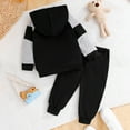 thumbnail image 5 of Splozh Toddler Baby Boy Clothes Outfits Boys Clothes Long Sleeve Hooded Pullover Sweatshirt Pants 2pcs Fall Spring Outfit Set Black,2-3 Years, 5 of 9