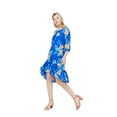 thumbnail image 5 of Women's Hawaiian 3/4 Sleeve Mermaid Ruffle Tunic Dress L Hibiscus Blue, 5 of 5