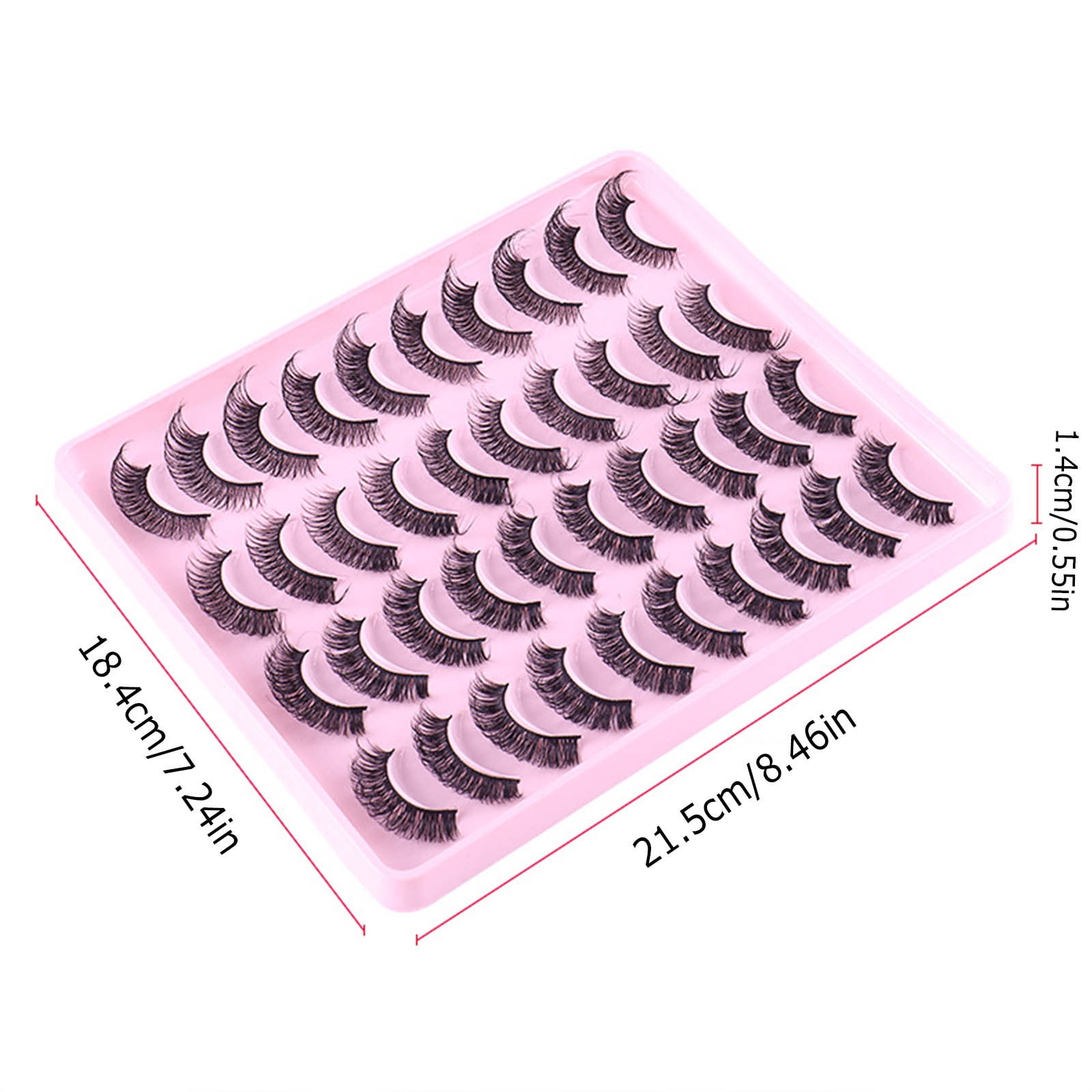Natural Synthetic Volume False Eyelashes - Pack of 20 Pairs, Thick Full Volume, Natural Curling, High-Quality Synthetic Fibers, Dramatic Look, Beauty Makeup Tool, Women, Reusable