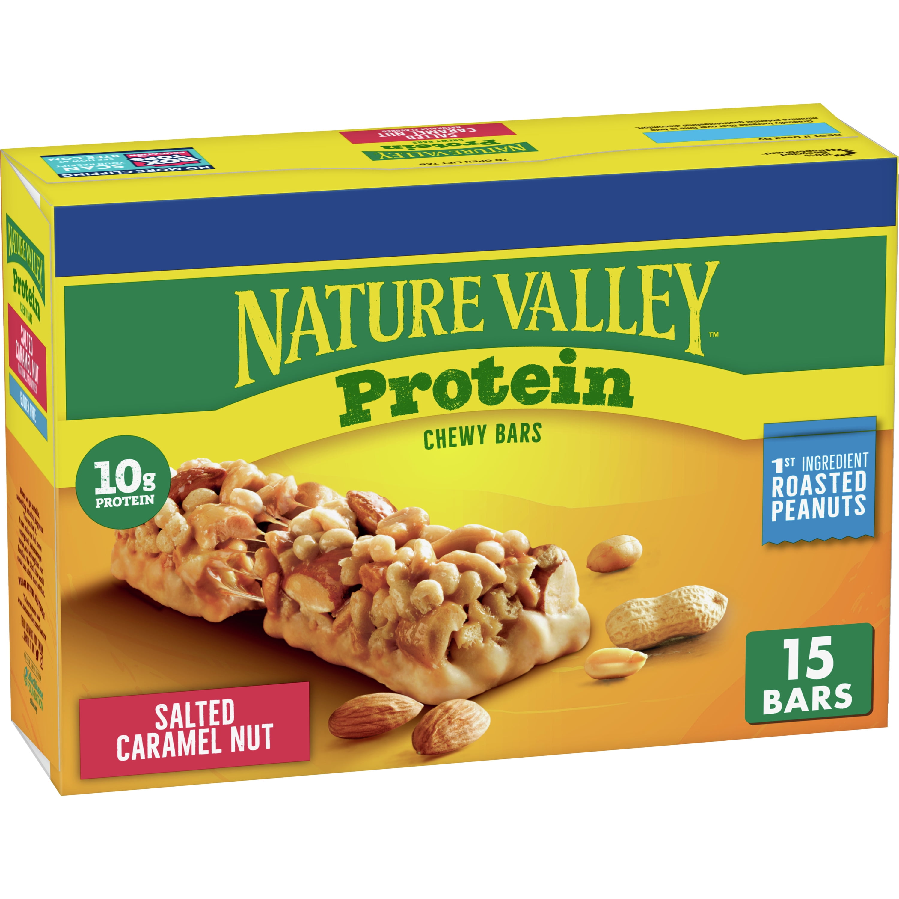 Nature Valley Chewy Granola Bars, Protein, Salted Caramel Nut, 15 ct, 21.3 oz