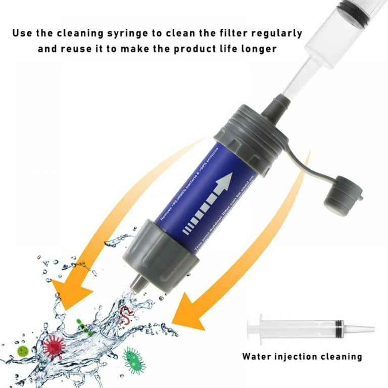 Mini Water Filter System Portable Emergency Water Filtration System Hiking Camping  Straw Survival Gear Emergency Preparedness 