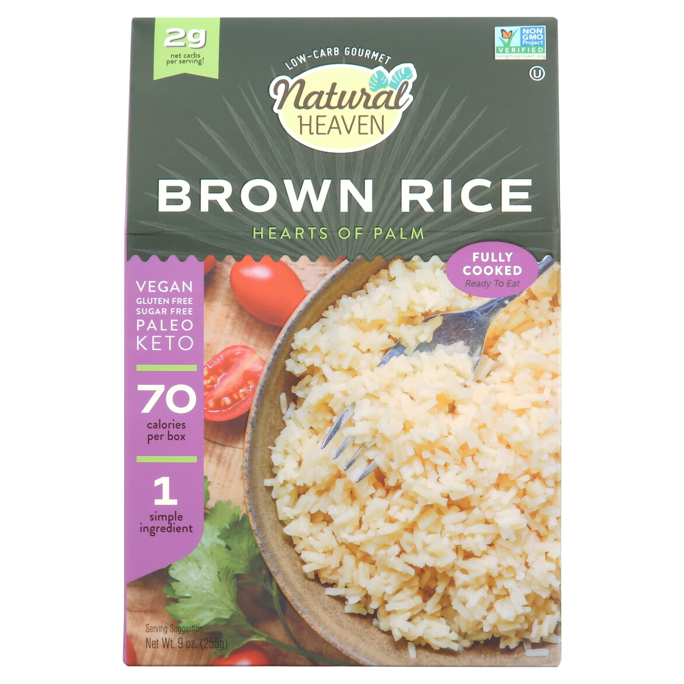Natural Heaven Brown Rice, Hearts of Palm, 6-Pack – Naturally Rich in Potassium, Low-Calorie Veggie Rice, Keto & Gluten-Free Food, Vegan, 9 Oz Ea