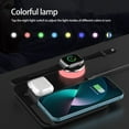 thumbnail image 3 of Wireless Charger Support Horizontal Vertical Colorful Lights Overcurrent Overvoltage Protection Luxury  Earphones Tool ABS 4 in 1 Wireless Charging Station for Travel, 3 of 10