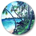 thumbnail image 2 of Designart - Tropical Beach In Summer Paradise - Nautical & Coastal Metal Circle Wall Art, 2 of 5