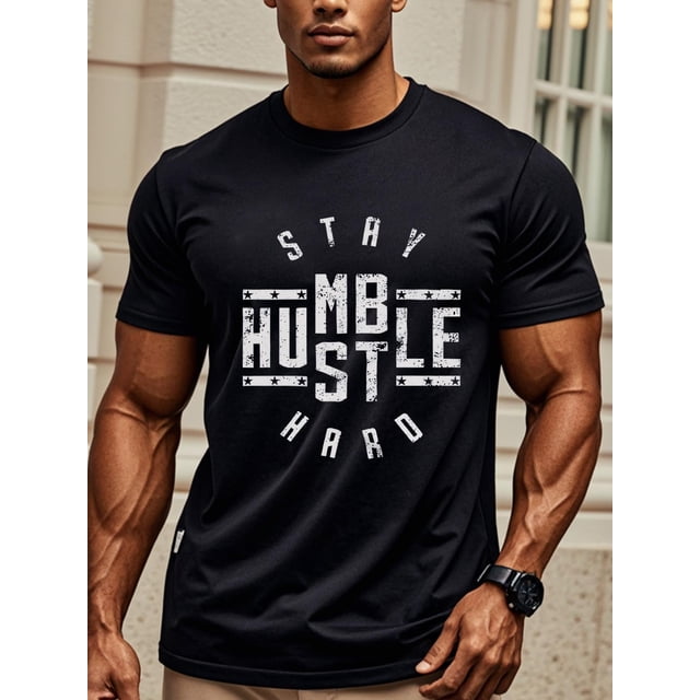 Camiseta informal de verano negra para hombre, cuello redondo con estampado, 100 % algodón, divertida, transpirable, ultrasuave, ideal para correr y salir. Para adultos, hombres, mujeres, adolescentes