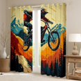 thumbnail image 2 of Feelyou Modern Motorcycle Lover Blackout Curtains Set of 2 (52x84 Each), Dirt Bike Sports Window Curtains, Teens Kids Boys Girls Curtains and Drapes, Window Curtains Home Decor, 2 of 6
