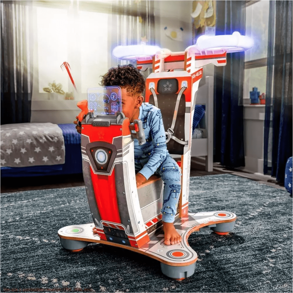 KidKraft Ultimate Helicopter Wooden with Lights Sounds and Spinning Propellers