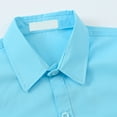 thumbnail image 5 of Sunka Boys' Long Sleeve Solid Button-Down Collared Oxford Shirt with Chest Pocket (Sky Blue,6-7 Years), 5 of 9