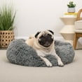 thumbnail image 5 of Furhaven 23" Round Calming Donut Dog Bed with Washable & Removable Cover & Bolster - Shaggy Plush Long Faux Fur Ball Bed - Gray, For Dogs Up to 20 lbs, Small, 5 of 13