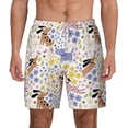 thumbnail image 2 of Picia Floral Puppy pattern Mens Swim Trunks with Compression Liner Stretch Beach Shorts Quick Dry with Zipper Pockets No-Chafing Board Shorts-X-Large, 2 of 9