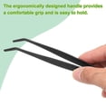 thumbnail image 5 of Uxcell Stainless Steel Tweezers 5.5 Inch Long Curved Serrated Tip Tweezers Multi-Purpose Kitchen Tongs for Cooking Gardening Repairing Craft, Black, 5 of 7