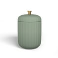 thumbnail image 3 of Beautiful Fluted Stoneware 2-Piece Vanity Jar Set by Drew Barrymore, Sage, 3 of 4