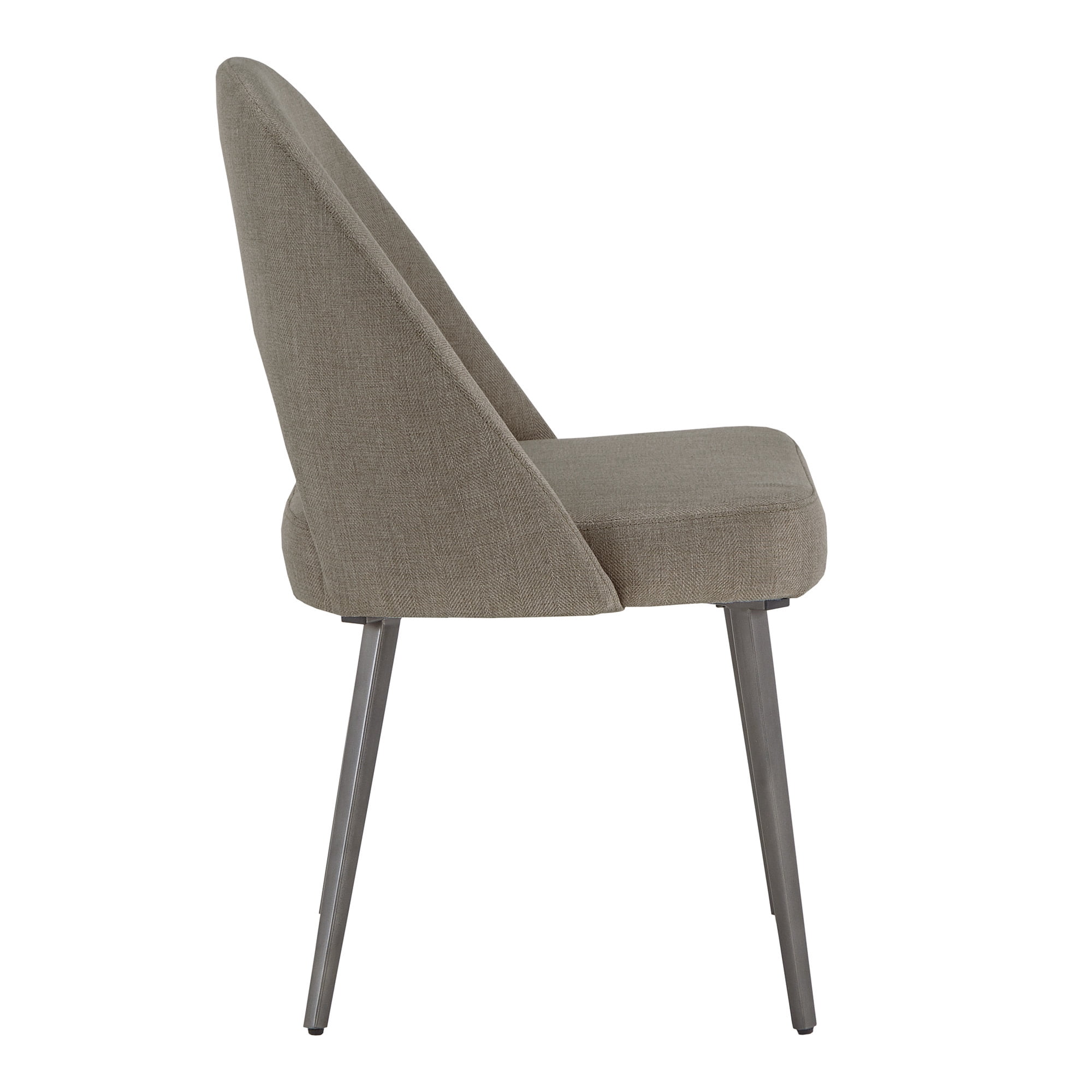 Weston Home Brando Upholstered Dining Chairs with Black Legs, Set of 2, Dark Gray
