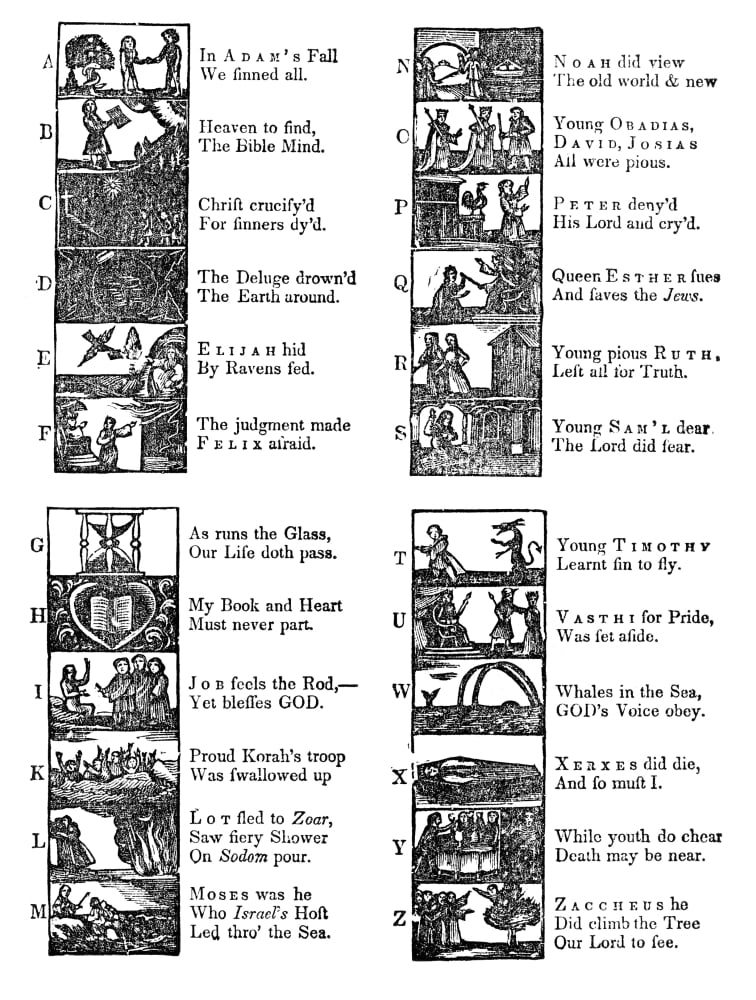 New England Primer 1777 Nthe Rhymed Alphabet From A 1777 Edition Of The